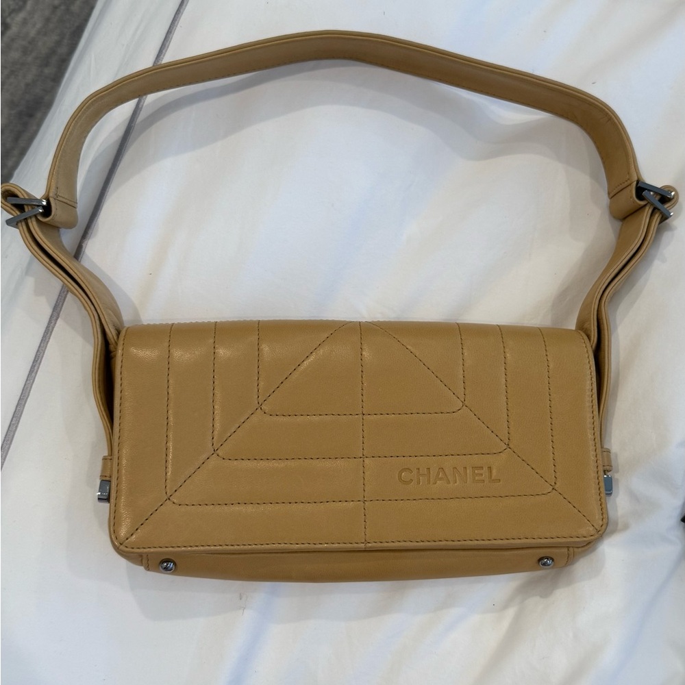 Chanel Camel Leather Shoulder Bag